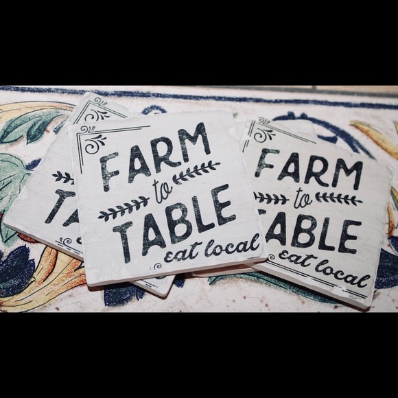 FARM TO TABLE STONEWARE COASTER SET - Picture 12 of 14